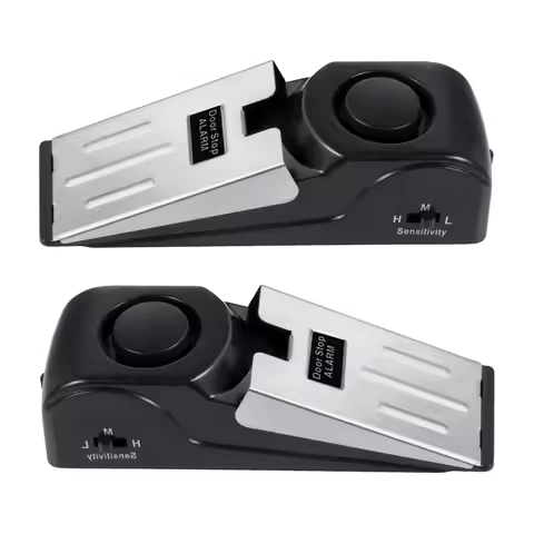 2pcs Door Stop Alarm for Home Hotel 120dB Loudly Door Stopper Security Alarm 3 Levels Sensitivity Do