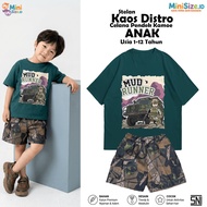MiniSize.ID Camo Pattern Children's Cargo Shorts Set 1-12 Years Cool Army Camouflage Children's Moun