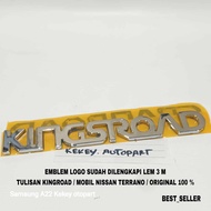 Emblem Logo Bagasi Tulisan Kingsroad Mobil Nissan Terrano / Warna Chrome Original 100 %