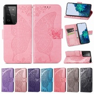 Leather Case For Samsung Galaxy S20 S21 Ultra S20 FE Case Butterfly Flip Book Case Cover For Samsung Galaxy S20 S21 Plus Cover