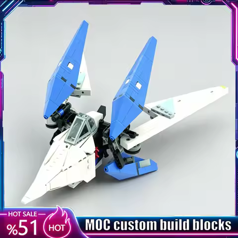 681Parts MOC Sci-Fi Space Fighter Jet Aircraft Model Creative Building Blocks Technical Puzzle Assem