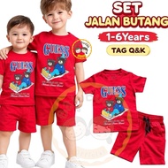 1Y-6Y ️PREMIUM ️RED G. ️SET JALAN COTTON BOY ADJUSTABLE POCKET PANT