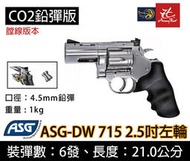 昊克生存遊戲-騎翼鶯歌 ASG Dan Wesson 715 2.5吋 左輪 鉛彈版 膛線板 鉛彈手槍 銀色