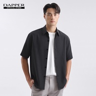 DAPPER เสื้อเชิ้ตแขนสั้น Tonal Geometric Shirt สีดำ
