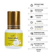 Yelix 5ml Extra Strong Eyelash Extension Glue for Sensitive Eyes Transparent black 0.5 1sec Fast Dr