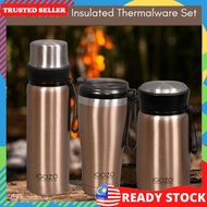 iGOZO TRIO VACUUM INSULATED THERMALWARE FLUSK TERMOS PANAS AIR DRINK TRAVEL SET