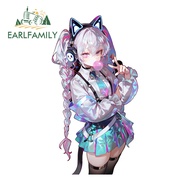 EARLFAMILY Cyberpunk Girl Car Sticker Fashionable Occlusion Scratch Electric-Bicycle Refrigerator Sc