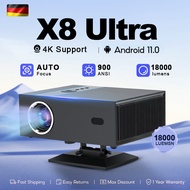 FIntexPro X8 Ultra 4K 900 ANSI 18000Lumens AutoFocus Projector Android 11.0 โปรเจคเตอร์อเนกประสงค์ที