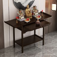 HlNew Chinese Auspicious Altar Buddha Shrine Household Incense Burner Table Buddha Cabinet God of Wealth Cabinet Console