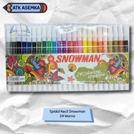 Lengkap- Spidol Kecil 24 WARNA Snowman / 24 COLOUR
