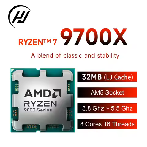 AMD Ryzen 7 9700X New R7 9700x Processor 5.5GHz 8-Core 16-Thread 40MB Game Cache 4NM TDP 65W Socket 