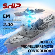 Remote Control Aircraft Carrier Model RC Boat Ship Speedboat Yacht Electric Water Toy - Silver (2.4G