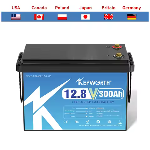 KEPWORTH 12V 180Ah 300Ah Lithium Iron Phosphate Battery With Upgraded BMS 6000 Cycles For RV Campers
