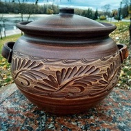 陶器大砂鍋5000毫升手工紅粘土烹飪鍋