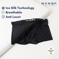 Wowon Men Boxer - Celana Dalam Pria - Zero Gravity Feel - 3 Pcs - Abu-abu, M