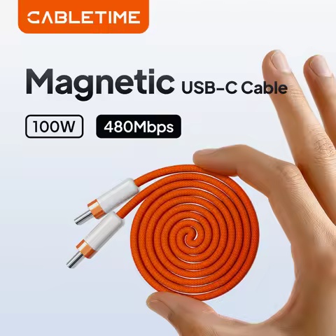 CABLETIME 100W USB C Cable Magnetic Cable fast changer cable High-Speed Transfer Type C Cable for iP