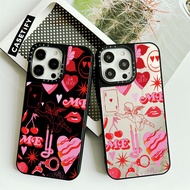 Casetify Loving Heart Sticker Cupid Mirror Casing For IPhone 15 Pro Max 14 11 12 13 Mini Case X XR XS Max SE 2022 6 6s 7 8 Plus 7+ Cover Soft Border Back PC Hard Bumper