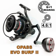 AHKAW - OPASS Evo Surf II Fishing Reel 8000 6+1 Ball Bearings 4.6:1 Gear Ratio Surf Reel Mesin Panta