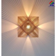 Model 6: Wooden wall lamp to decorate homes, restaurants, coffee shops [FULL ACCESSORIES]