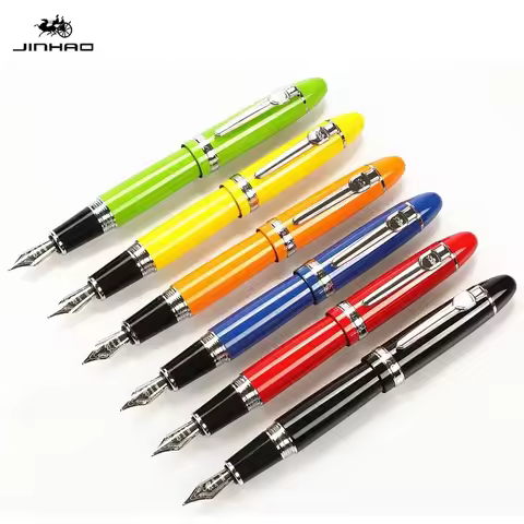 JINHAO 159 18KGP 0.7mm MEDIUM BROAD NIB FOUNTAIN PEN 8 COLORS FOR CHOOSE Metal Ink Pen