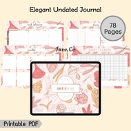 Notability / GoodNotes Elegant Undated Journal / Habit Tracker / Monthly Planner / Daily Planner / D