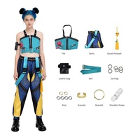 Adults Kpop Demon Hunters Rumi Zoey Mira  Cosplay Costume Adult Women Kpop Anime Jacket Necklace Pan