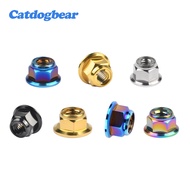 Catdogbear 4pcs M6 M8 M10 M12 Titanium Flange Metal Lock Nuts For Motorcycle Car Fastener