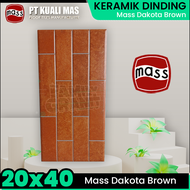 Keramik Dinding 20x40 Mass Dakota Brown Motif Bata Teracotta Tekstur Kasar KW1