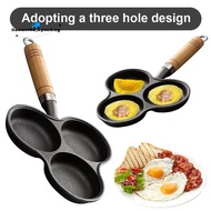 3 Hole Cast Iron Omelet Pan Non-Stick Breakfast Egg Pan Breakfast Grill Cooking Pot Egg Frying Pan P