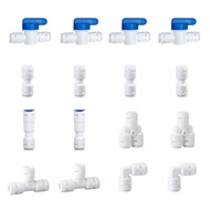 *Ready Stock* 1/4"（6MM）Water Filter Connector Elbow Tee Socket fitting Joint For RO Machine Device