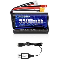 URGENEX TX16S Battery 5500mAh High Capacity 7.4V 2S Li-ion Battery with XT30&JST Dual Plug Fit for B