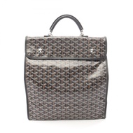 [สินค้ามือสอง] โกยาร์ด GOYARD กระเป๋าเป้ Saint Leger สีดำ/น้ำตาล/ขาว ผ้าแคนวาสเคลือบ PVC และหนัง สำห