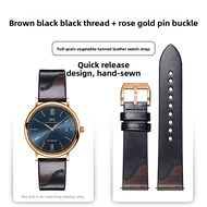 Dual Tone Leather Strap for Mens IWC Chronograph Pilot Watch