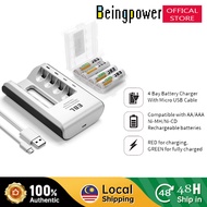 EBL 4pcs AA 2800Ah Ni-MH Pengecas bateri Rechargeable Batteries With 4 Slot AA AAA Battery Charger F