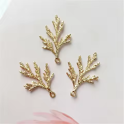 10 PCS 24*35mm Metal Alloy KC Gold/Silver Color Branch Pendant Charms For DIY Jewelry Making Accesso