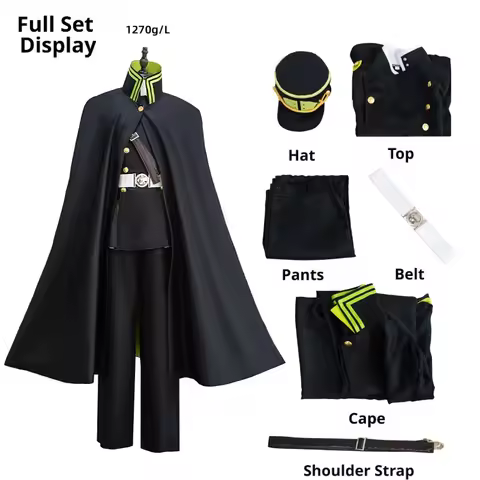 Anime Cosplay Costume Yuichiro Hyakuya - Seraph of the End Long Cape Full Set for Halloween, Convent