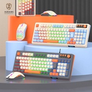 XUESHAN RAIKU T98 Keyboard, 98 Key Layout Luminous Keyboard Mouse Set,  Rainbow Color USB Connection