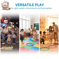 [NEW] Plastic Toss Ring Game Set Colorful Lattice Jump Rings for Kids Outdoor Sports Playground Part