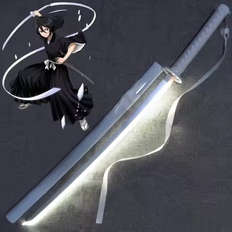 39in/100cm Bleach Katana Led Light Luminou Sword Anime Ichigo Cosplay Prop Ninja Knife Real Japanese