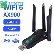 AENEH Dual Band WiFi6 USB Adapter, AX900 Bluetooth 5.4 900Mbps WiFi Dongle, Stable Connection 4 Ante