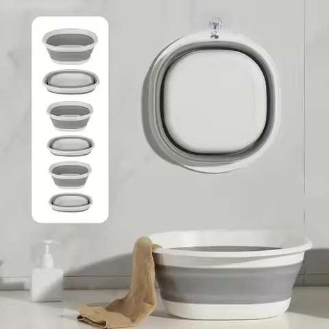 Folding basin for travel portable outdoor water bucket household washbasin, laundry basin, foot soak