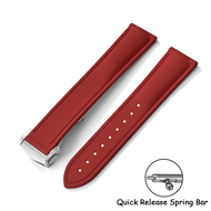 FKM Rubber Watch Strap 18mm 19mm 20mm 21mm 22mm Quick Release Folding Buckle Band for Omega Speedmas
