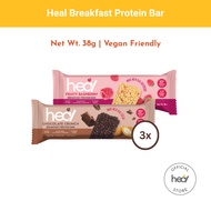 Heal Breakfast Protein Energy Bar - 3 / 12 Bars [Halal, Dairy-Free, Plant-Based, For Weight Loss Diet Lean Muscle]