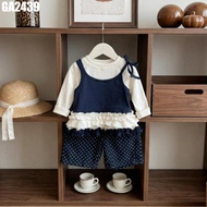 Autumn Winter Sweeter Clothes Set with Brown Bear Pattern Felt for Girls 1-7 Years Old MINTSCLOSET G