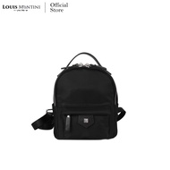 Louis Montini กระเป๋าสะพายหลังผ้าไนล่อนผสมหนังแท้ Womens Backpack BBP08