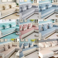 Sofa cushion mat sofa cover non-slip cotton 1 2 3 seater L shape sofa cottton sofa cover 6 designs machine washable