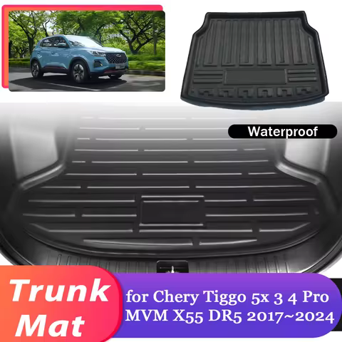 Car Trunk Mat for Chery Tiggo 5x 3 4 Pro MVM X55 DR5 2017~2024 Luggage Waterproof Cargo Boot Pad Lin