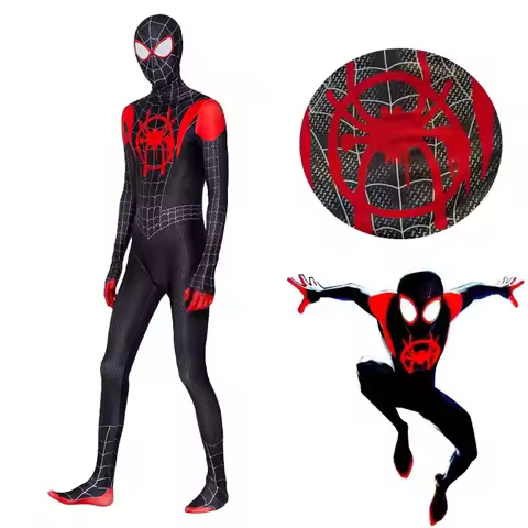 Spiderman Zentai Costume Anime Superhero Miles Morales Spider Man Cosplay Costume Bodysuit Halloween