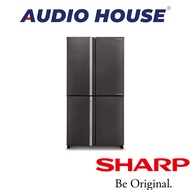 SHARP SJ-VX57ES-DS 567L 4 DOOR FRIDGE COLOUR: DARK INOX ENERGY LABEL: 3 TICKS DIMENSION: W892xD782xH1830MM 2 YEARS WARRANTY BY SHARP