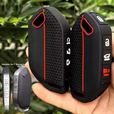 5/6/7 Buttons Silicone Key Case for Kia Ev9 K3 K5 Carnival Picanto GT Line Sorento MQ4 KA4 2024 Key 